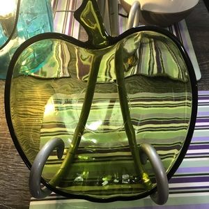 Green Apple Hazel Atlas Glass Candy Dish/ soup bowl